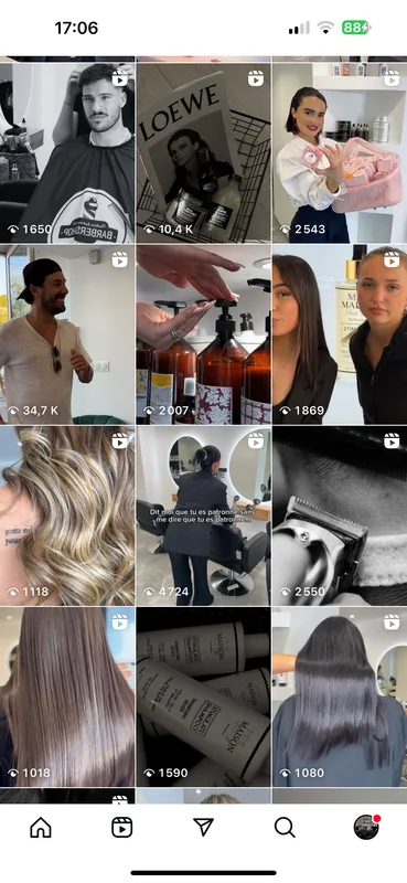 Feed Instagram de salon de coiffure après l'accompagnement Comalb