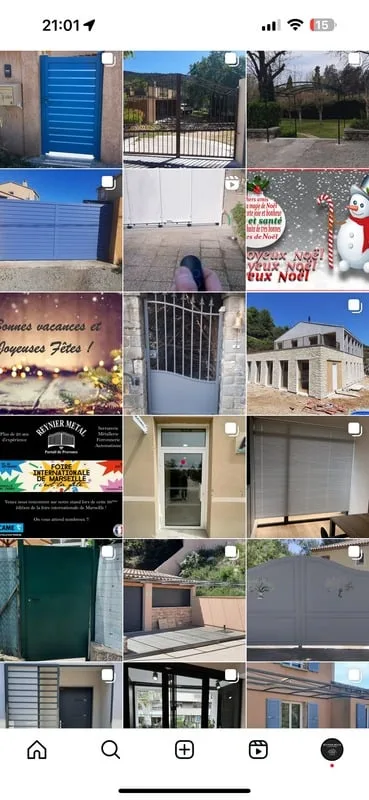 Feed Instagram de métallerie avant l'accompagnement Comalb