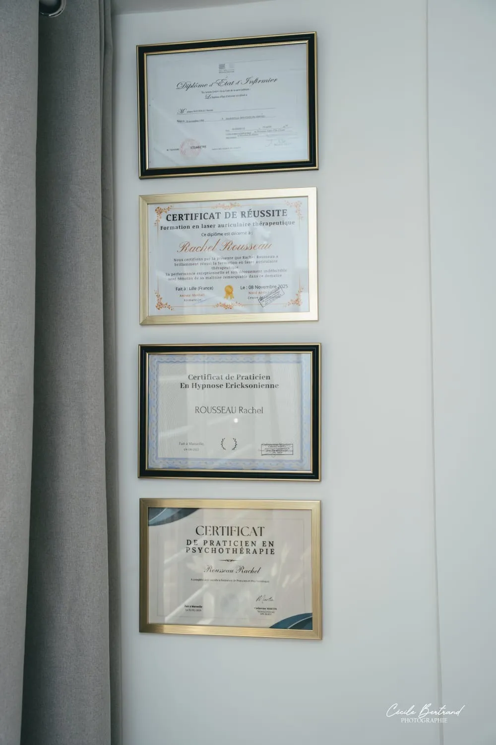 Diplômes et certifications de Rachel Rousseau